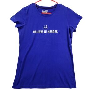 Under Armour Blue Wounded‎ Warrior Project Believe In Heroes Graphic Tee Shirt M